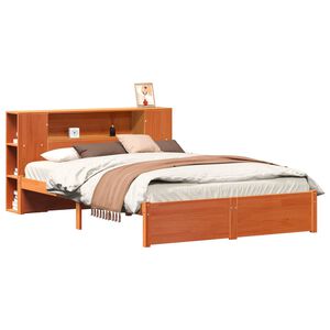 vidaXL Bed Frame with Storage Headboard with Headboard 2 pcs Wax Brown