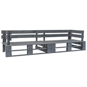 vidaXL Garden 2-Seater Pallet Sofa Grey Wood