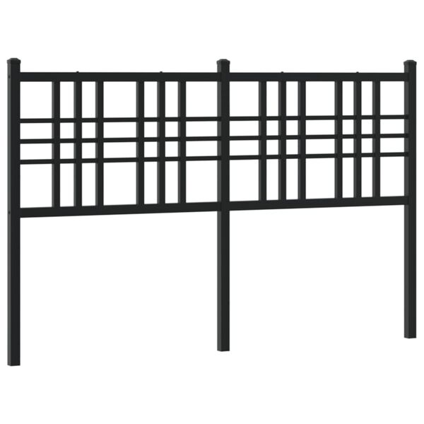 vidaXL Metal Headboard Black 137cm