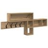 vidaXL Wall-Mounted Coat Rack Wall-Mounted Artisan Oak Engineered wood
