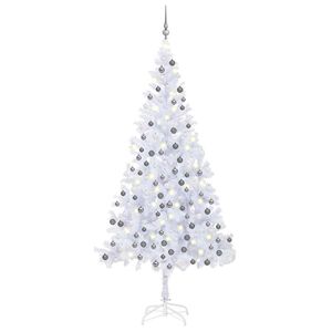 vidaXL Artificial Christmas Tree | White | PVC | Large | Cone-shaped