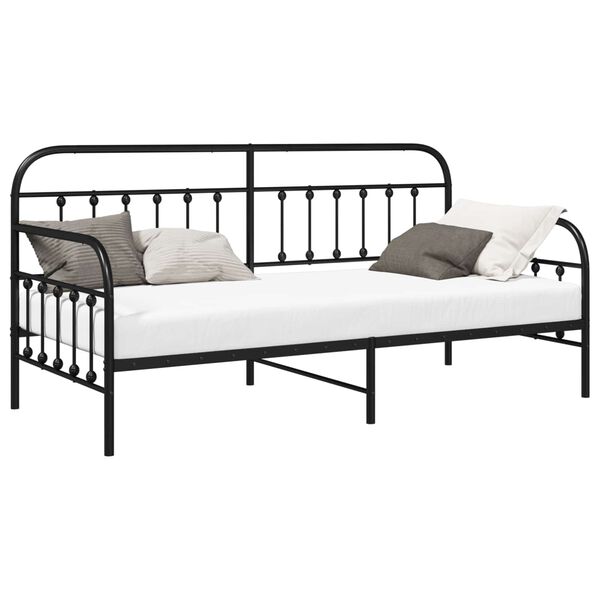 vidaXL Daybed Frame Black 90 x 190 cm Powder-Coated Steel