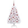 vidaXL Artificial Hinged Christmas Tree White 120 cm PVC and Steel