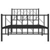 vidaXL Metal Bed Frame without Mattress with Footboard Black 100x200cm