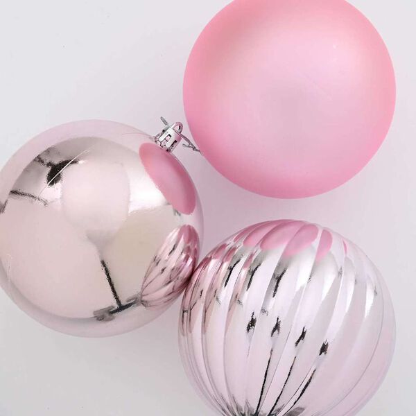 vidaXL Christmas Bauble Set XXL 3 pcs Pink Plastic