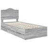 vidaXL Bed Frame with Drawer Grey Sonoma 75 x 190 cm Engineer Wood