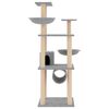 vidaXL Cat Tree with Sisal Scratching Posts Light Grey 141 cm