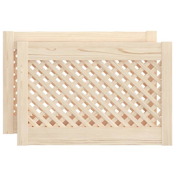 vidaXL Cabinet Doors Lattice Design 2 pcs 59.5x39.5 cm Solid Wood Pine