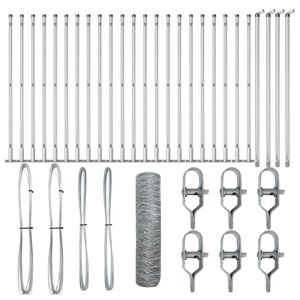 vidaXL Fence Post Silver