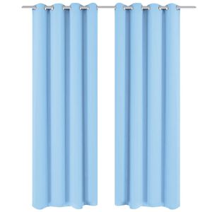 vidaXL Blackout Curtains 2 pcs with Metal Eyelets 135x175 cm Turquoise