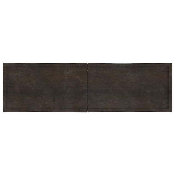 vidaXL Table Top Dark Brown 220x60x(2-6) cm Treated Solid Wood Live Edge