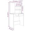vidaXL Dressing Table with Mirror Concrete Grey 74.5x40x141 cm