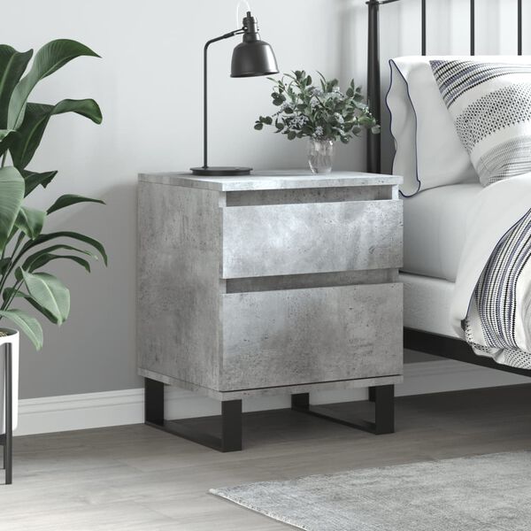 vidaXL Bedside Cabinet Concrete Grey 40x35x50 cm Engineered Wood
