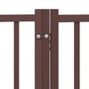 vidaXL Dog Gate with Door Foldable 12 Panels Brown 960 cm Poplar Wood