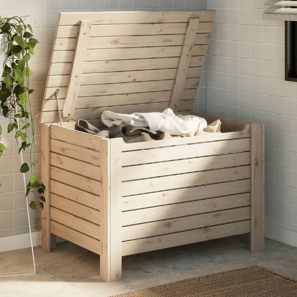 vidaXL Storage Box with Lid RANA 80x49x54 cm Solid Wood Pine