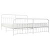 vidaXL Metal Bed Frame without Mattress with Footboard White 200x200cm