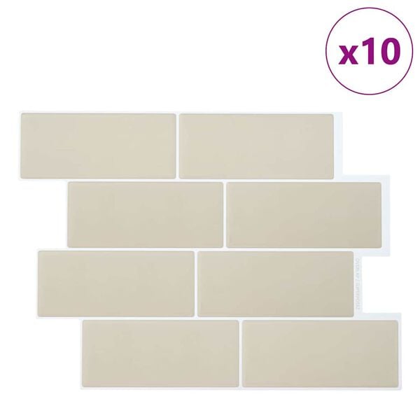 vidaXL Decorative Stickers 10 pcs Beige 29.4 x 21.4 cm