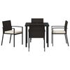 vidaXL Garden Dining Set 5 pcs Black Powder-Coated Steel