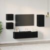 vidaXL TV Cabinet Set Wall-mounted 5 pcs Black Oak Engineered Wood