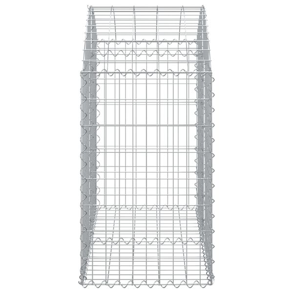 vidaXL Arched Gabion Basket 100x50x80/100 cm Galvanised Iron