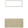 vidaXL 2 Piece Bathroom Furniture Set Sonoma Oak Engineered Wood