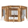 vidaXL Dog Gate with Stands 6 pcs Old Wood 60 x 60 cm Engineered Wood