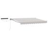 vidaXL Electric Retractable Awning Light Grey and White 3 x 2.5 m