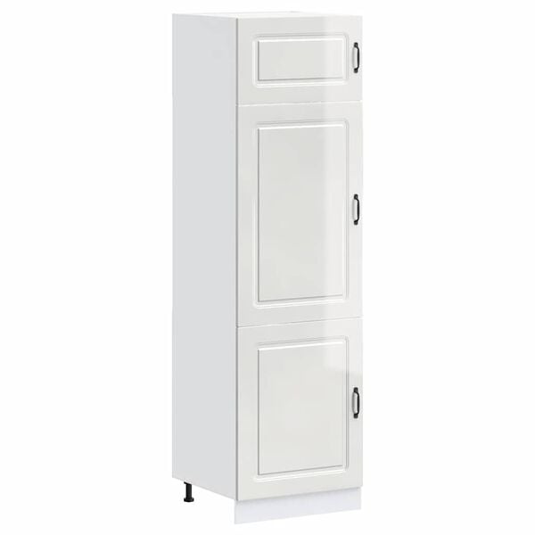 vidaXL Kitchen Cupboard Kalmar High Gloss White Engineered Wood