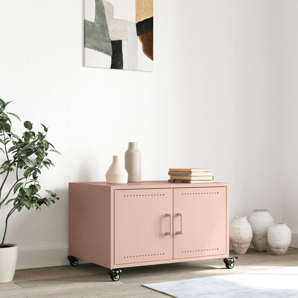 vidaXL Coffee Table Pink 68x50x43.5 cm Steel