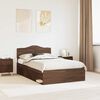 vidaXL Bed Frame with Headboard Brown Oak 120 x 200 cm Solid Pine Wood