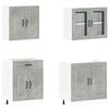 vidaXL 4 Piece Kitchen Cabinet Set Kalmar Concrete Grey Engineered Wood