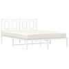 vidaXL Metal Bed Frame without Mattress with Headboard White 140x200cm