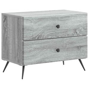 vidaXL Bedside Cabinet Grey Sonoma 62 x 34.5 x 47.5 cm Engineered Wood