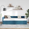 vidaXL Corner Bed Frame with Headboard Blue 90 cm x 200 cm Velvet