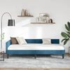 vidaXL Corner Bed Frame with Headboard Blue 90 cm x 190 cm Velvet