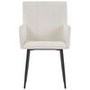 vidaXL Dining Chairs with Armrests 2 pcs Cream Fabric