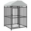 vidaXL Dog Kennel | Black | Steel, fabric (100% polyethylene)