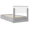 vidaXL Storage Bed Grey Sonoma 100 x 200 cm Engineered Wood