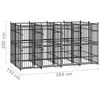 vidaXL Outdoor Dog Kennel Steel 7.37 m&sup2;