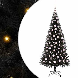 vidaXL Christmas Tree Black 180 cm PVC