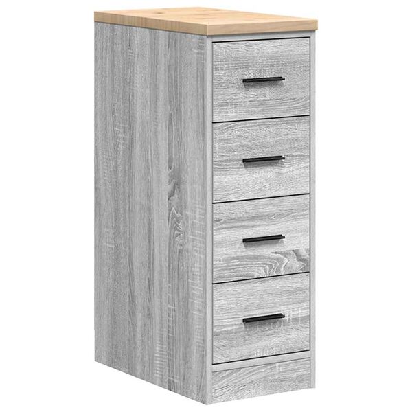 vidaXL Garage Storage Cabinet Grey Sonoma 30x51x85 cm Solid Wood Pine
