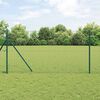 vidaXL Fence Posts Manual 7 pcs Green Ø32mm 170 cm Galvanised steel