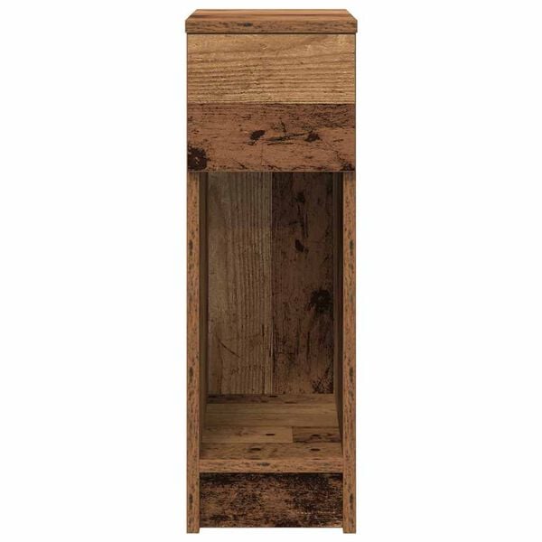vidaXL Bedside Cabinet with Drawer Old Wood 20x36x60 cm