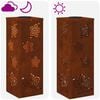 vidaXL Solar LED Pathway Light 2 pcs Corten Steel Corten Steel