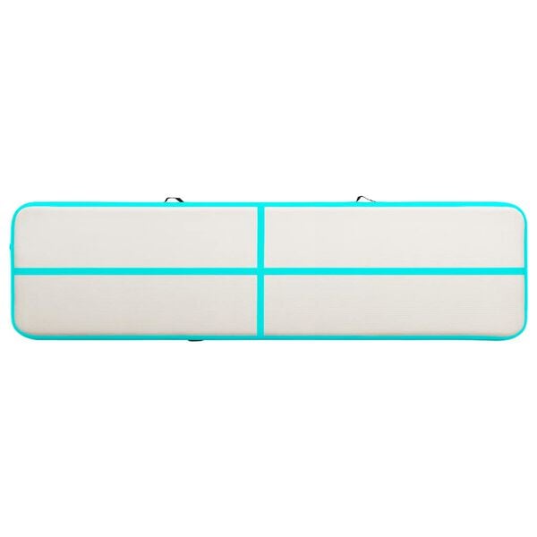 vidaXL Inflatable Gymnastics Mat with Pump 600x100x20 cm PVC Green