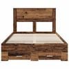 vidaXL Bed Frame with Headboard Old Wood 120 x 190 cm Engineered Wood