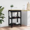 vidaXL Kitchen Trolley Black 88.5 x 40 x 60 cm Solid Pine Wood