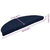vidaXL Stair Mats Self-adhesive 5 pcs 56x17x3 cm Navy Half Round
