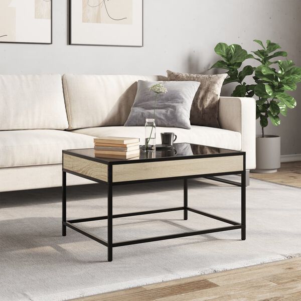 vidaXL Coffee Table with Infinity LED Sonoma Oak 70x50x41 cm