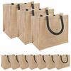 vidaXL Jute Handbags 10 Natural and Black 26 x 22 x 14 cm